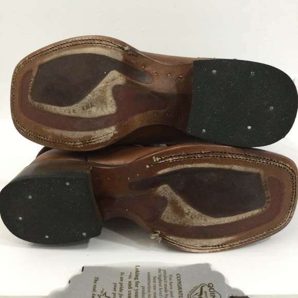 Quincy Cowgirl Cowboy Western Boho Brown Braided Buckle Square Toe Boots - Picture 9 of 15